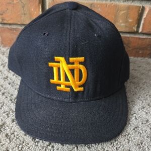 Notre Dame Vintage New Era Fitted 7 1/4 Black And Gold Hat